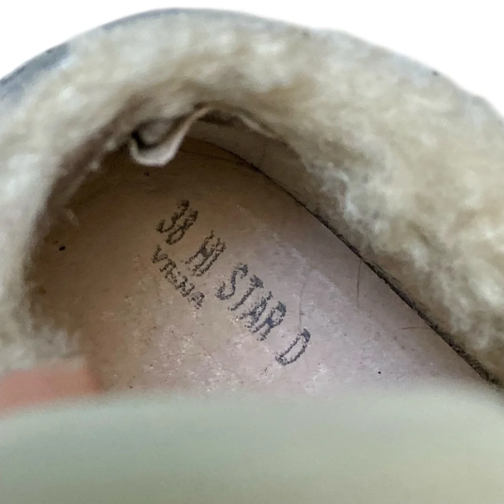 Golden Goose Hi Star Shearling Platform Sneakers White Silver EU 38 US 8